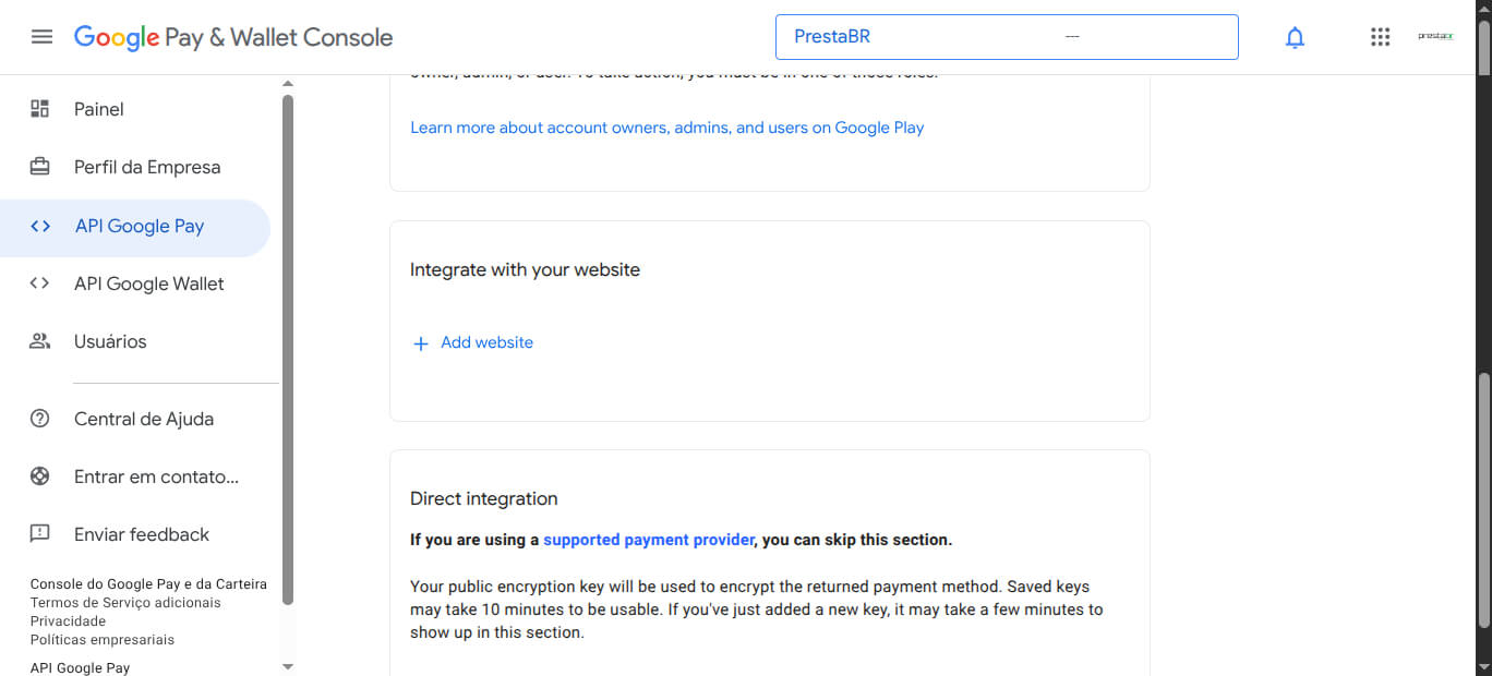 Pagamento via Cartão de Crédito com Google Pay - Módulo PagBank