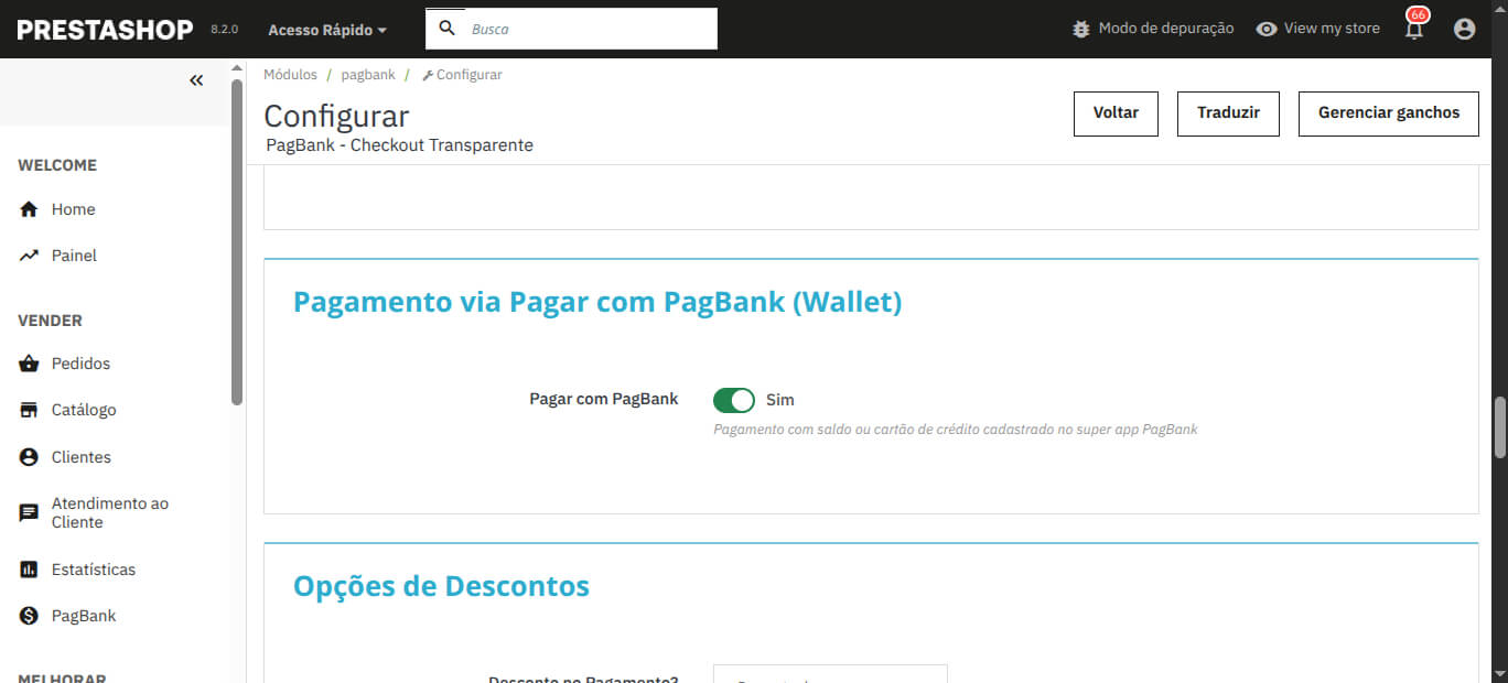 Pagamento via Pagar com PagBank (Wallet) - Módulo PagBank